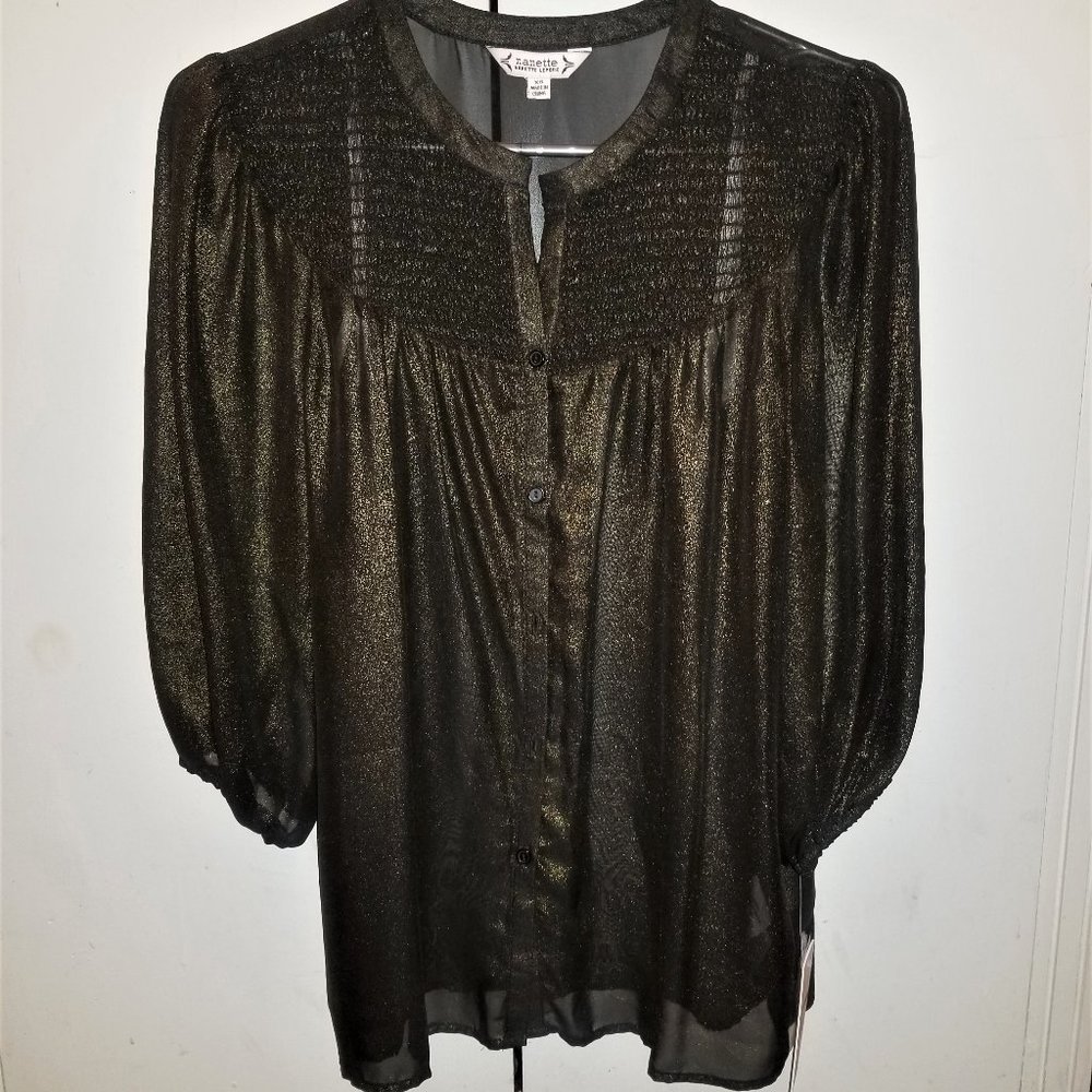 NWT! Nanette Bronze Sheer Blouse - XS